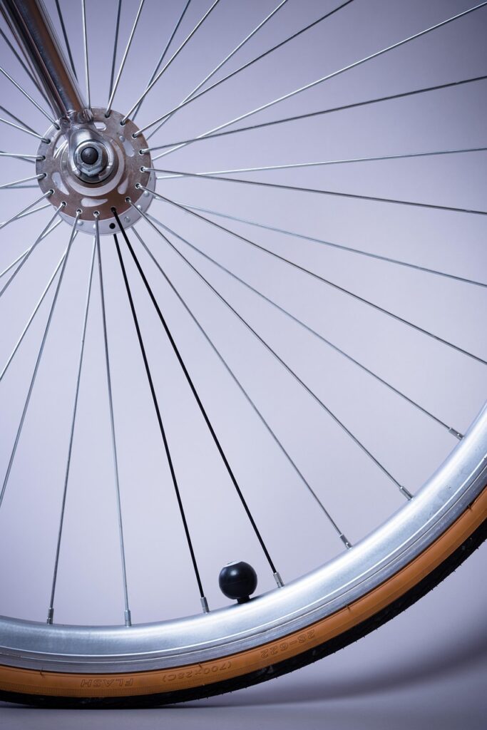 bicycle, bike, close-up, rim, spokes, wheel, blue bike, blue closed
